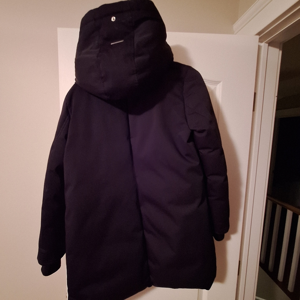 Soia & Kyo Black Hooded Puffer Coat with Fur Trim - Picture 6 of 8